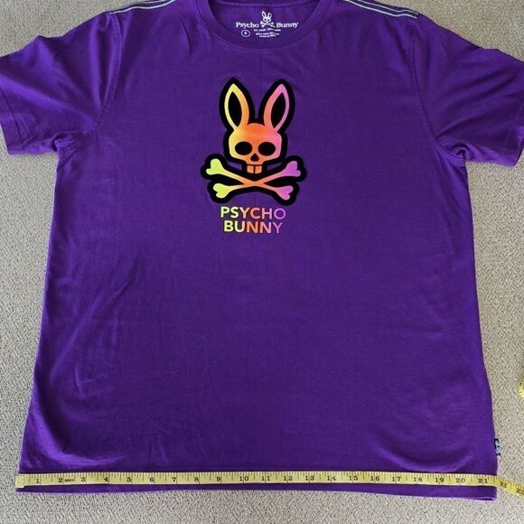 Psycho Bunny Vivid Violet Purple Dylan Gradient T-Shirt - Size 6 (Large) - Picture 7 of 11